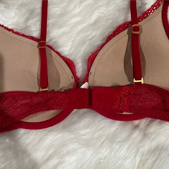 NEW Victoria’s Secret Very Sexy Floral Lace Pink Coral Padded Push Up Bra 34A - Picture 9 of 14